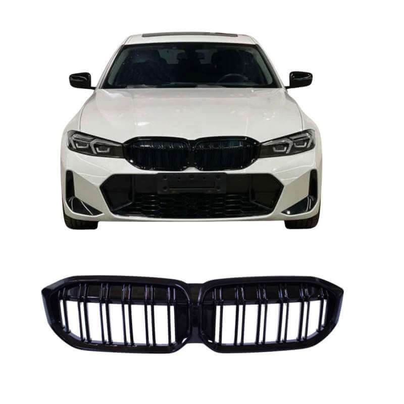 Nyregrill BMW 3-serie G20 LCI blank sort dobbelte ribber