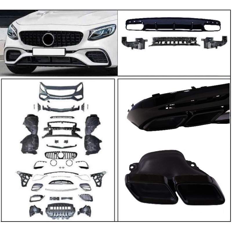 Karosērijas komplekts, kas piemērots Mercedes S klases kupejam un kabrioletam C217/A217, melnā krāsā