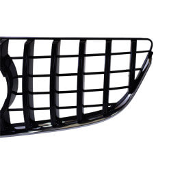 Kølergrill, der passer til Mercedes E-coupé cabriolet facelift W207 A207, blank sort med kromliste