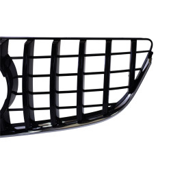 Kühlergrill, kompatibel mit dem Mercedes E-Coupé Cabrio Facelift W207 A207, glänzend schwarz mit Chromzierleiste