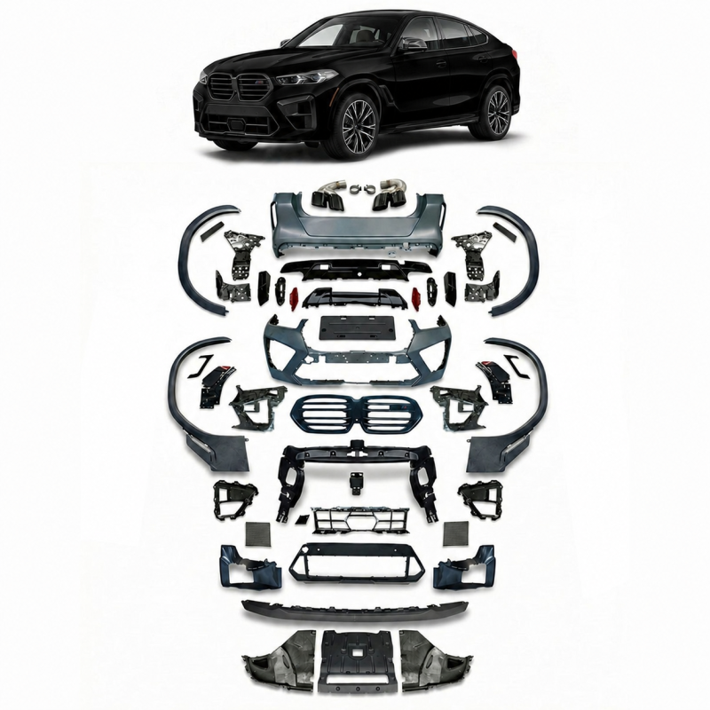 Kit de carrocería para BMW X6 G06 LCI 2023+ con diseño M Competition | Con parrilla negra y embellecedores de escape