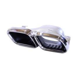 Exhaust pipes compatible with Mercedes W205 C205 X253 C253 C Class GLC and GLC Coupe square 2019+ look chrome