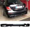 Diffuser compatible with Mercedes E Class W213 S213 full gloss black square exhaust tips