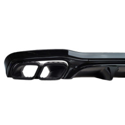 Heckdiffusor Mercedes E-Klasse W213 glanzschwarze eckige Auspuffblenden (4)