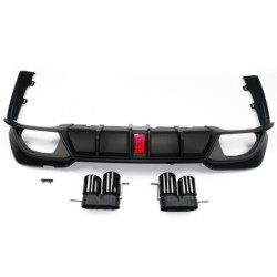 Achterbumper diffuser matzwart LED BMW 3 Reeks G20 G21 2019-2022