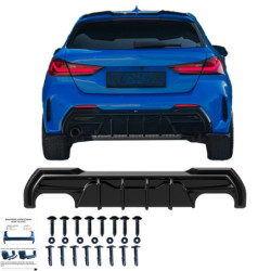 Achterbumper diffuser BMW 1 Reeks F40 sportuitvoering/M135i 2019-2024 glanzend zwart