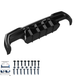 Achterbumper diffuser BMW 1 Reeks F40 sportuitvoering/M135i 2019-2024 glanzend zwart