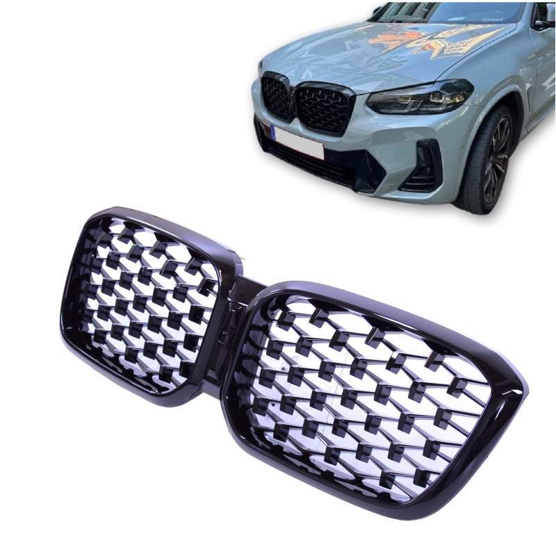 Grillnyre kompatibel med BMW X3 G01 LCI og X4 G02 LCI diamantgrill