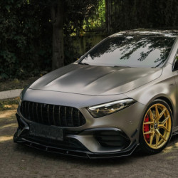 Spoiler frontal Mercedes-Benz A45 S pachet aerodinamic W177/W177 facelift 2019+ negru lucios