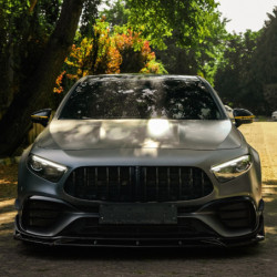 Sprednji spojler Mercedes-Benz A45 S aerodinamični paket W177/W177 facelift 2019+ sijajno črn