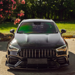 Sprednji spojler Mercedes-Benz CLA45 S, aerodinamični paket C118 2019–2023, sijajno črn