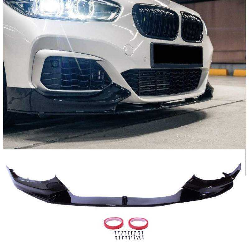 Lábio dianteiro compatível com BMW Série 1 F20 F21 preto brilhante
