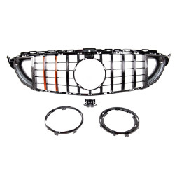 Grille compatibel met Mercedes C-Klasse W205 Rood Carbon GT