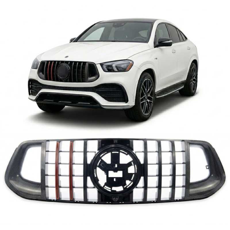 Grille compatibel met Mercedes GLE V167 C167 2018+ Carbon-look