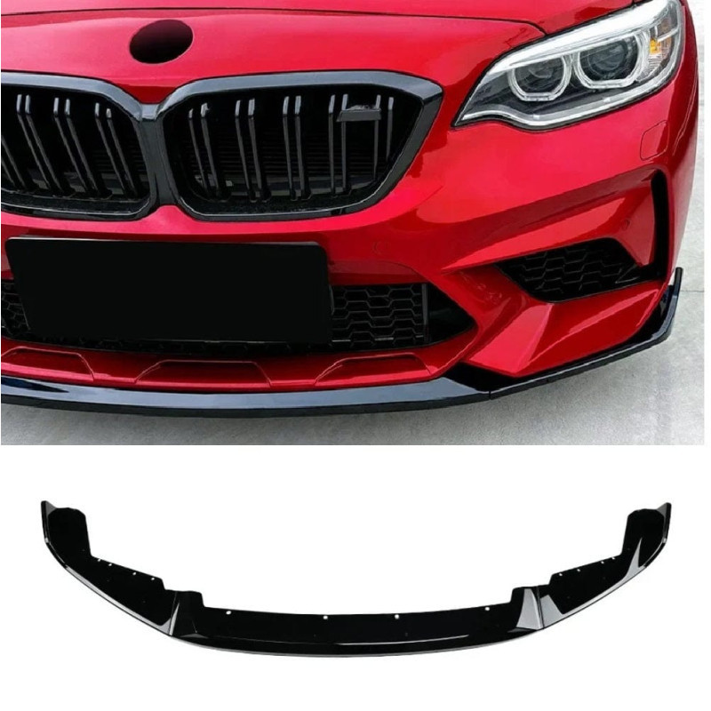 Frontlippe kompatibel mit BMW M2 F87 glänzend schwarz