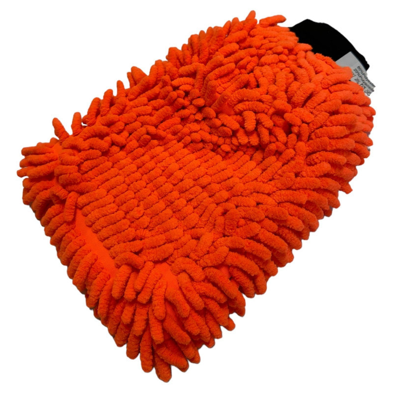 Gant de lavage chenille orange