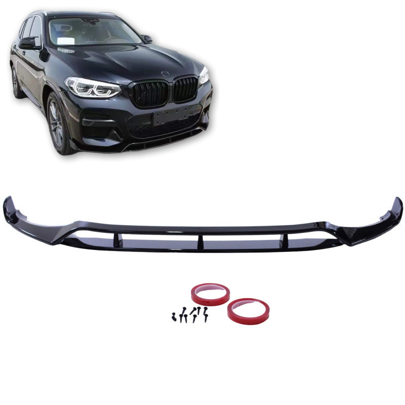 Front lip compatible with BMW X3 G01 gloss black