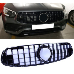 Grille passend bij Mercedes-Benz facelift GLC - GLC Coupé glanzend zwart 2020+