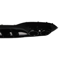 Difusor trasero compatible con Mercedes A klasse V177 sedan 2019+ dubbele zwarte ronde uitlaatsierstukken