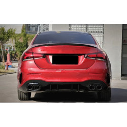 Difusor trasero compatible con Mercedes A klasse V177 sedan 2019+ dubbele zwarte ronde uitlaatsierstukken