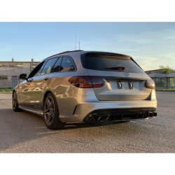 Difuzorius su juodi duslintuvo antgaliai Mercedes W205 C klasė Sedanas ir Universalas (10)
