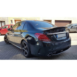 Diffusor für Mercedes W205 C-Klasse Limousine und T-Modell mit schwarzen Auspuffendrohren C63 AMG LOOK