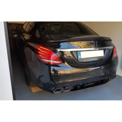 Diffusor für Mercedes W205 C-Klasse Limousine und T-Modell mit schwarzen Auspuffendrohren C63 AMG LOOK