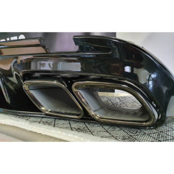 Diffuser for Mercedes W205 C-Class sedan and break with black exhaust end pieces C63 AMG LOOK