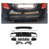 Diffusor für Mercedes W205 C-Klasse Limousine und T-Modell mit schwarzen Auspuffendrohren C63 AMG LOOK