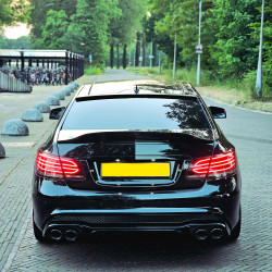 Diffuser with round exhaust tips glossy black compatible with Mercedes E coupe W207 C207 Facelift