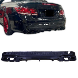 Diffuser with exhaust tips gloss black for Mercedes E coupe convertible W207 C207 Facelift