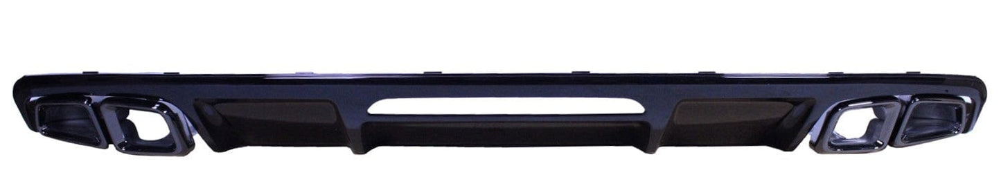 Diffuser met uitlaatsierstukken glanzend zwart compatibel met Mercedes CLS W218