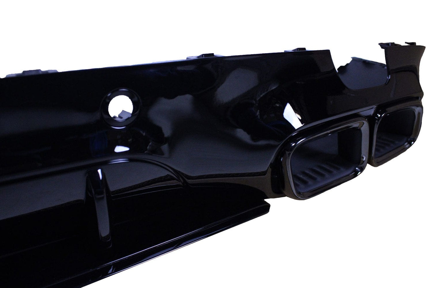 Diffuser compatibel met Mercedes CLS C257 dubbele uitlaatsierstukken glanzend zwart
