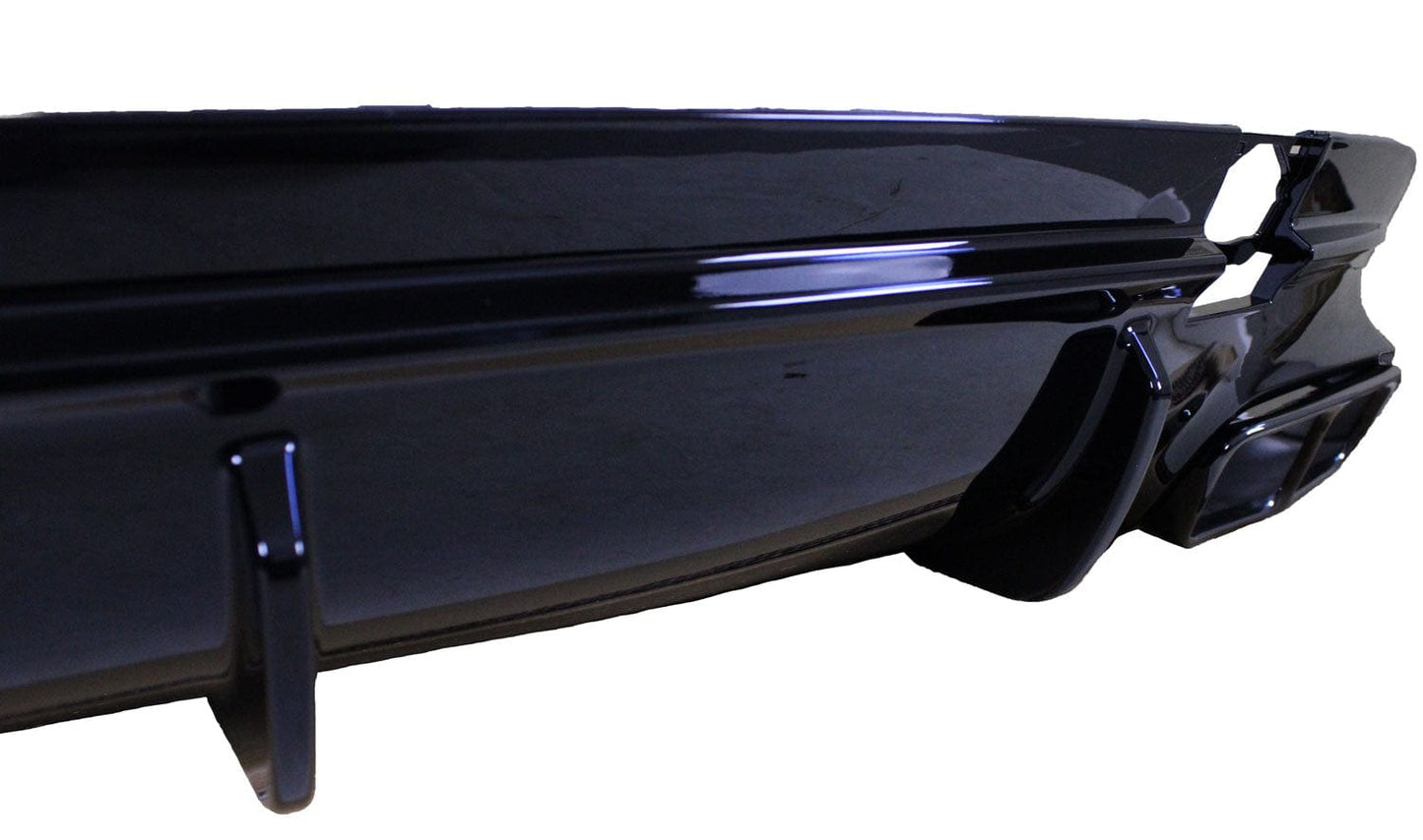 Diffuser compatibel met Mercedes CLA45 C117 X117 2014-2018 dubbele zwarte uitlaatsierstukken