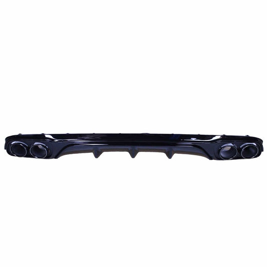 DIFFUSER COMPATIBLE WITH MERCEDES E CLASS W213 GLOSS BLACK ROUND EXHAUST TRIM WITHOUT AMG LINE