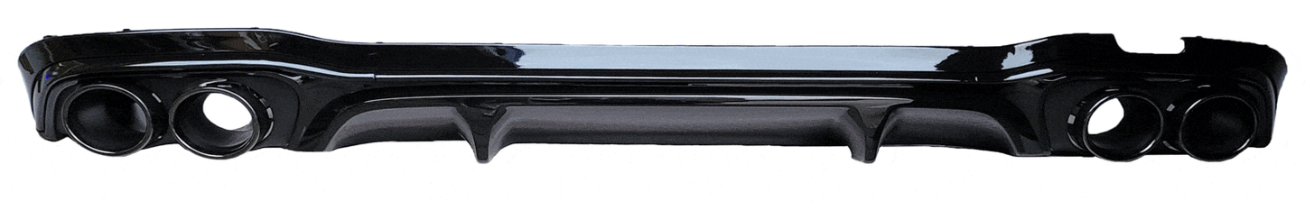 Diffuser compatibel met Mercedes E Klasse W213 S213 glanzend zwart ronde uitlaatsierstukken