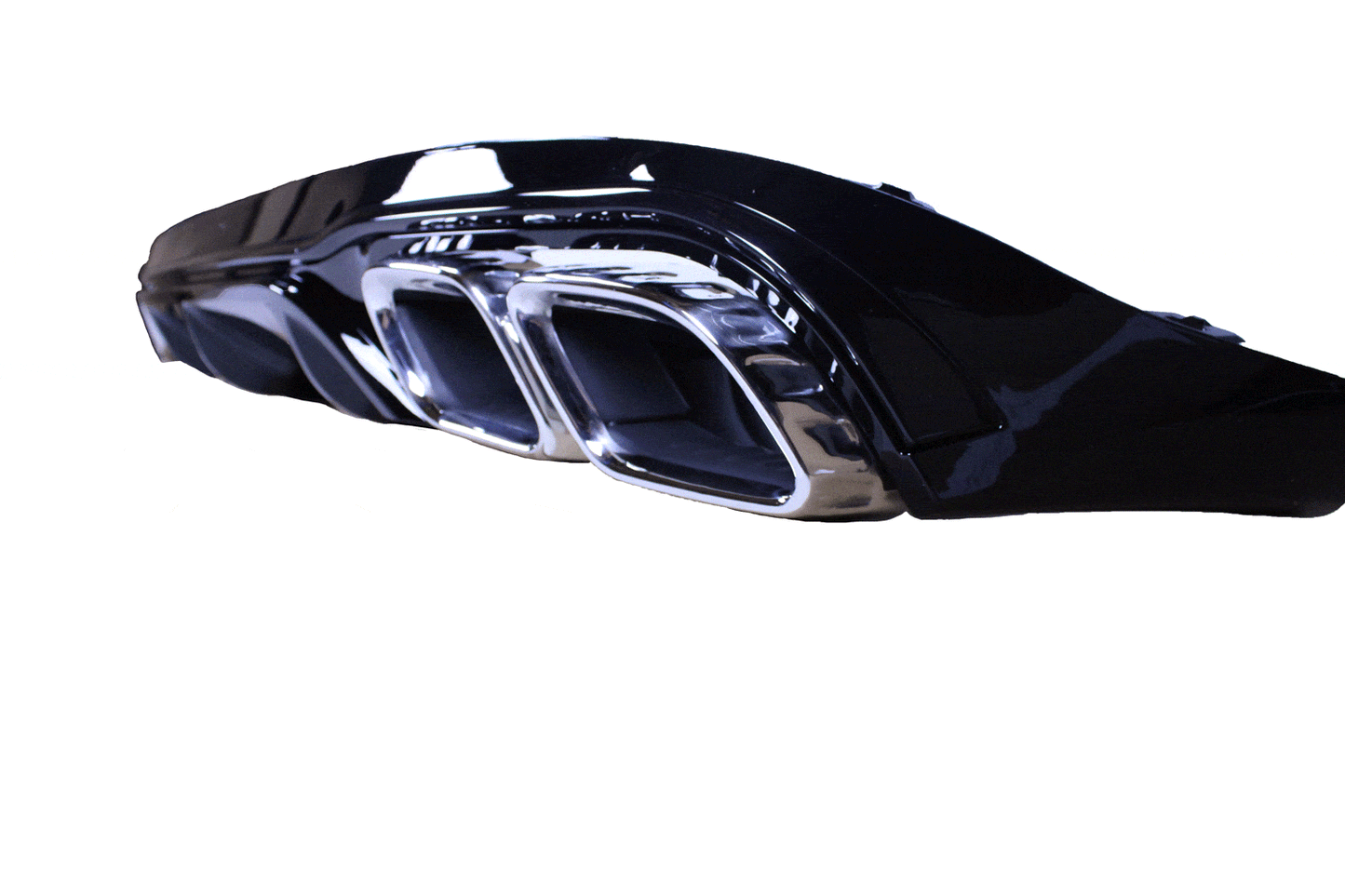 Diffuser glanzend zwart compatibel met Mercedes E coupé cabrio C238 A238 chrome uitlaatsierstukken