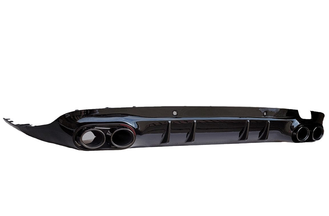 Diffuser Diffuser compatibel met Mercedes CLS C257 dubbele uitlaatsierstukken glanzend zwart rond