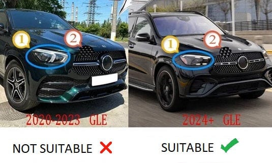 Grill compatibel met Mercedes-Benz GLE W167 SUV / GLE coupe C167 chrome 2023+