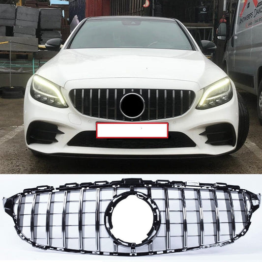 Grill Grill compatibel met Mercedes-Benz C-klasse W205 facelift zwart met chrome