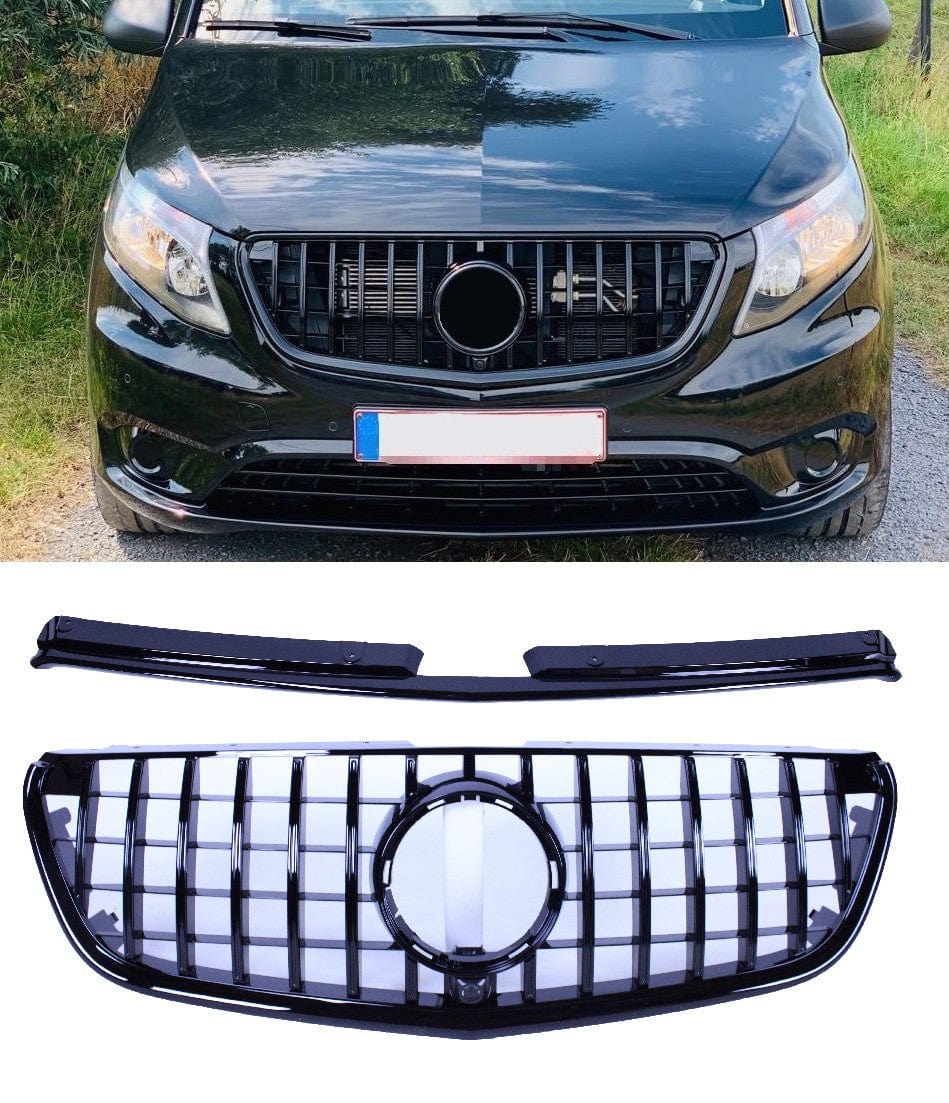 Grill Grill compatibel met Mercedes-Benz W447 Vito zwart