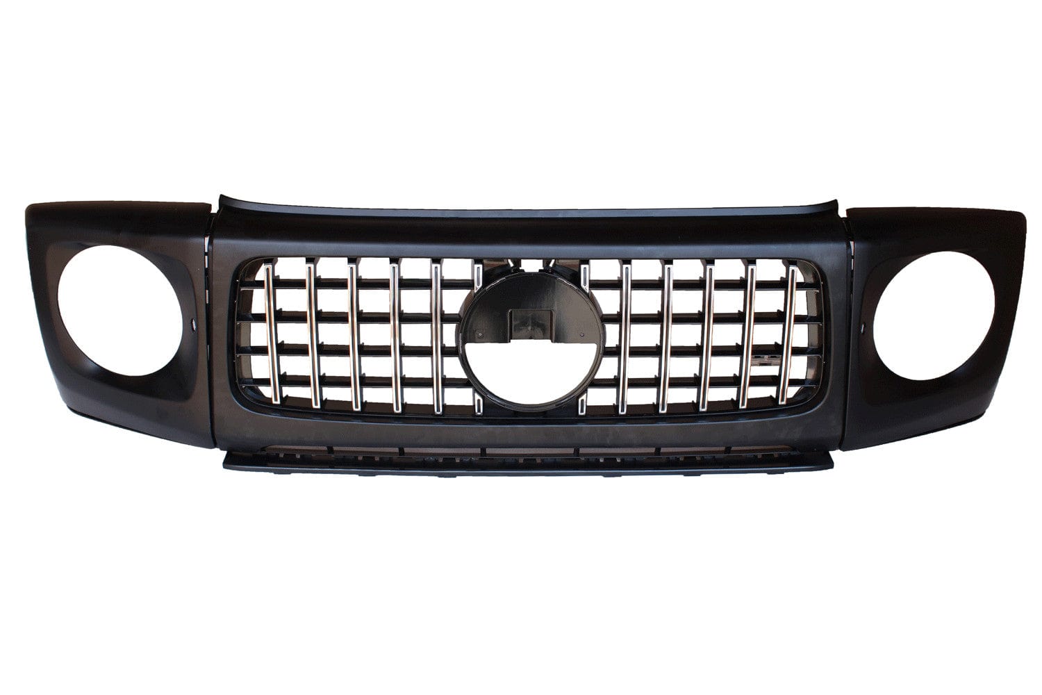 Grill Grill compatibel met Mercedes G klasse W463 met koplampkappen glanzend zwart chrome