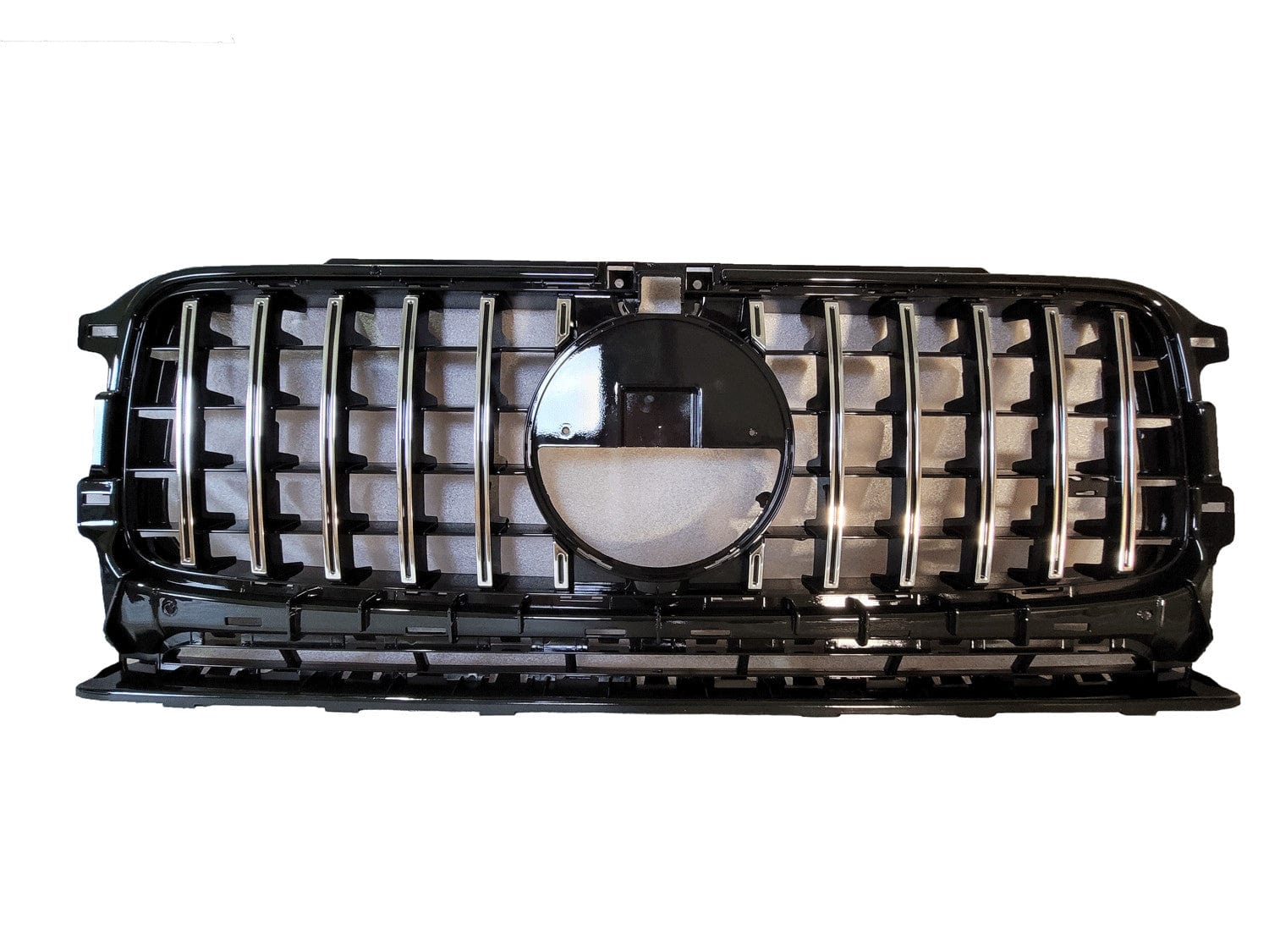 Grill Grill compatibel met Mercedes G klasse W463 met koplampkappen glanzend zwart chrome