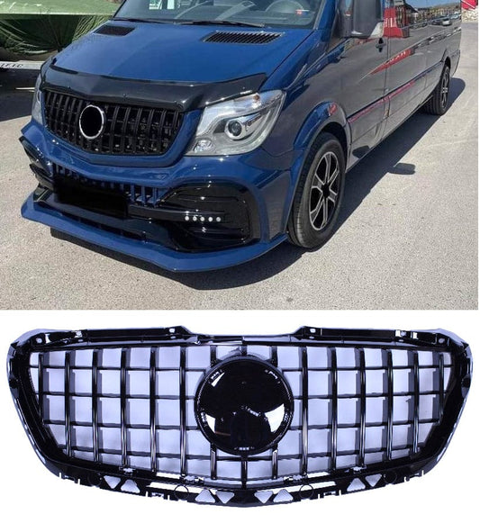 Grill Grill compatibel met Mercedes Sprinter W906 2014-2017 glanzend zwart