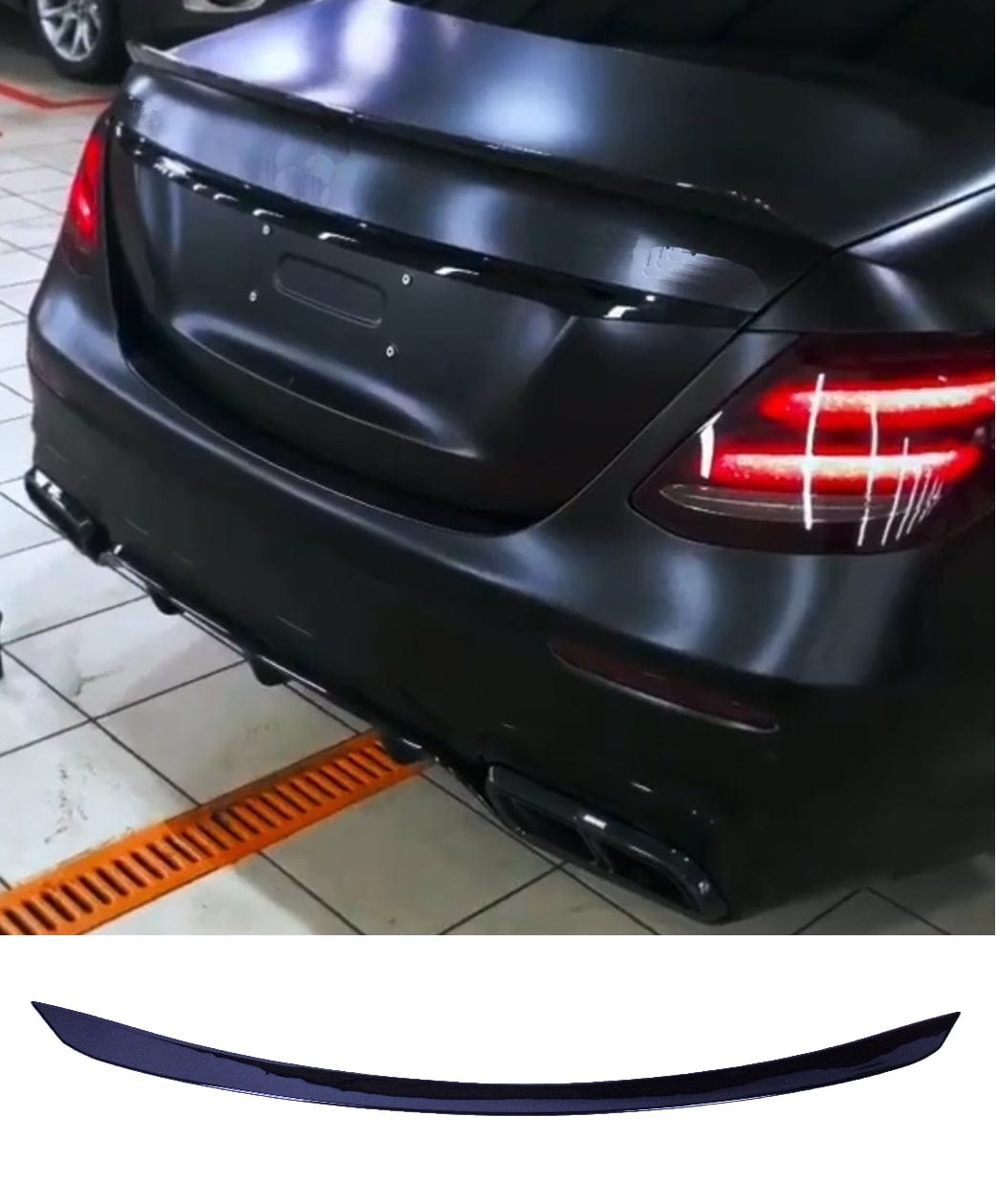 Spoiler Kofferspoiler glanzend zwart compatibel met Mercedes E klasse W213 sedan