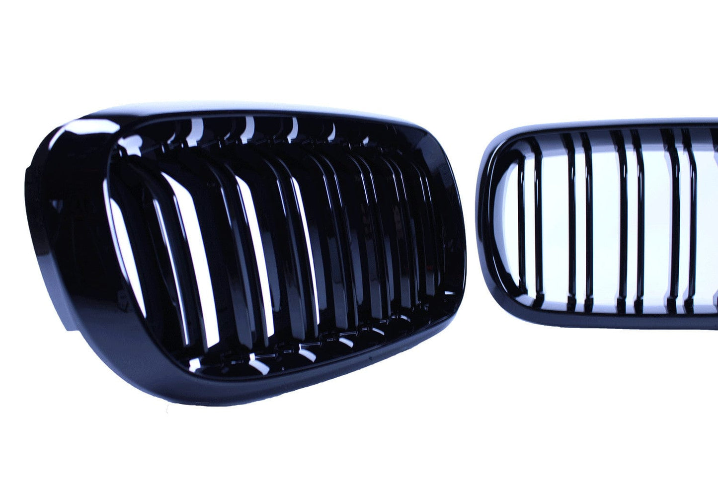 GRILL KIDNEYS COMPATIBLE WITH BMW X5 X6 F15 F16 GLOSS BLACK DOUBLE BARS