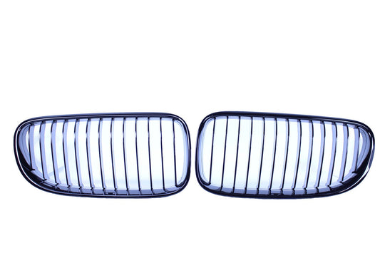 Reins de calandre compatibles avec BMW Série 3 coupé/cabriolet E92 - E93 LCI barres simples noir brillant