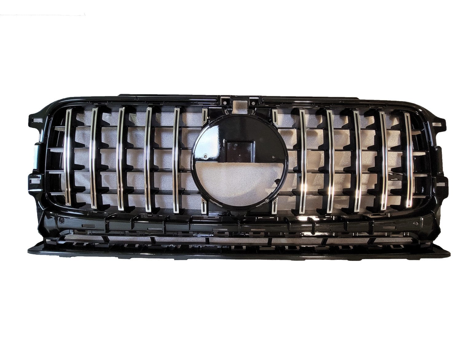 Grill compatibel met Mercedes G klasse W463 met koplampkappen glanzend zwart chrome - Tuningonline