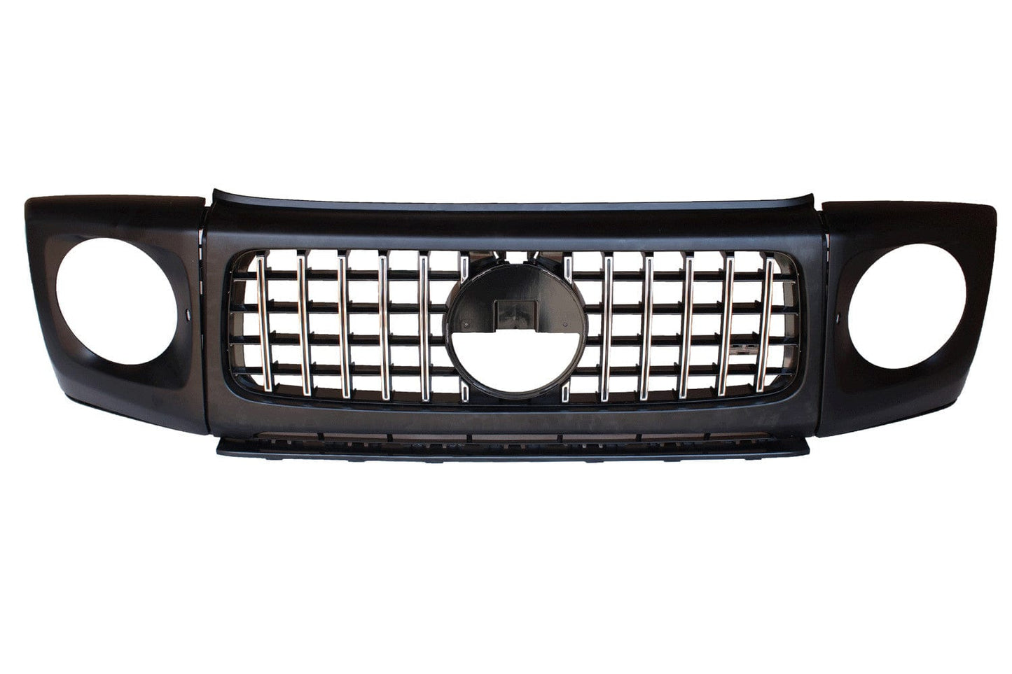 Grill compatible with Mercedes G class W463 with headlight covers gloss black chrome