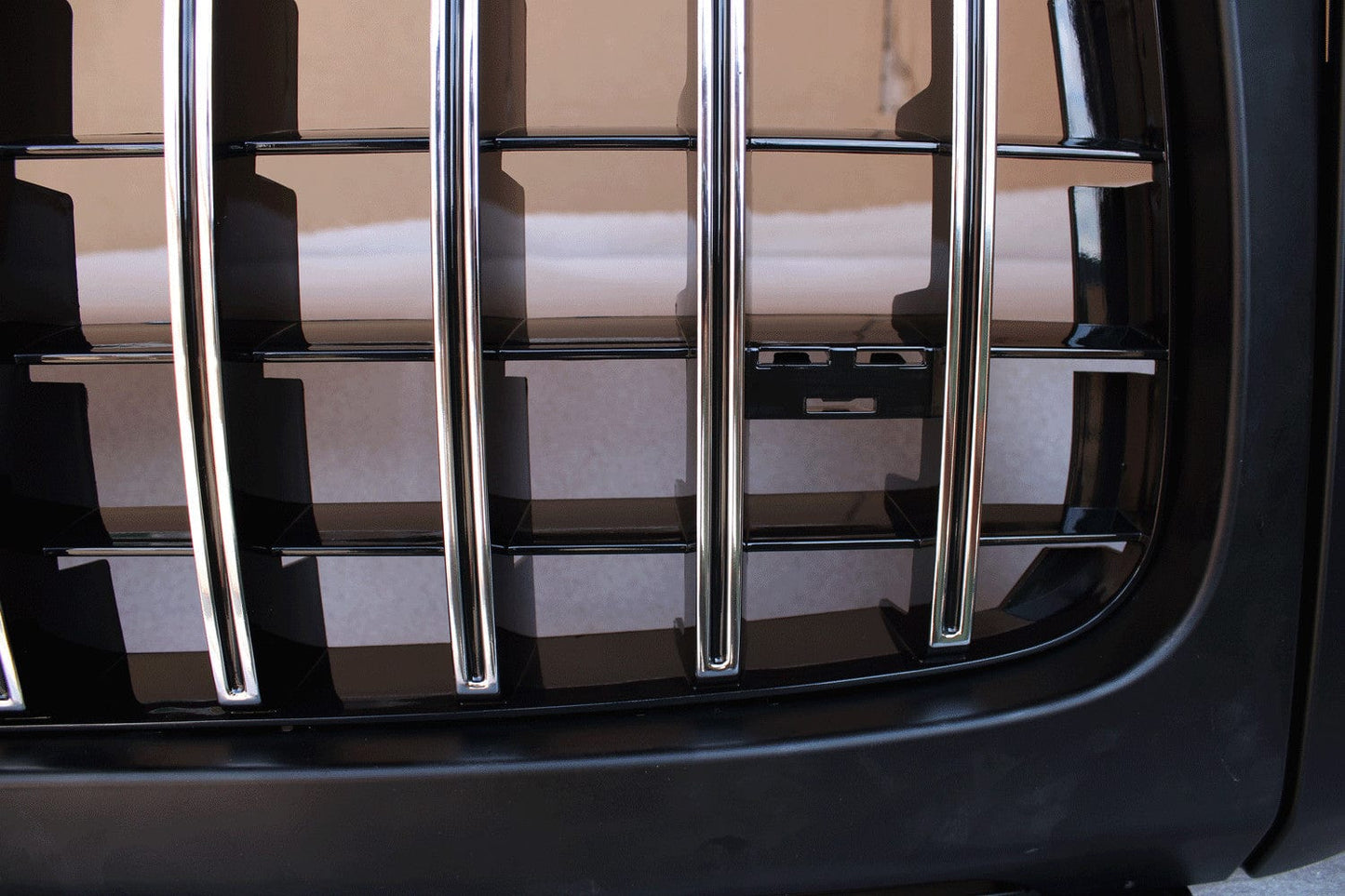 Grill compatibel met Mercedes G klasse W463 met koplampkappen glanzend zwart chrome - Tuningonline